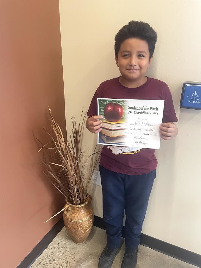 Congratulations, Luis! Student of the Week 9/24/2021